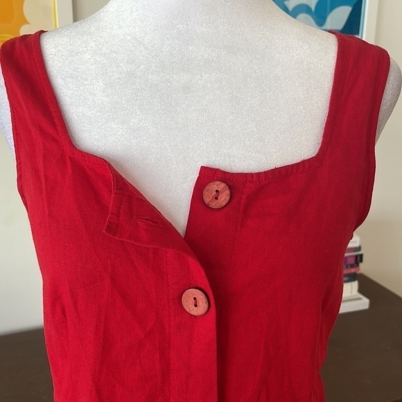 Nice Things By Paloma S Red Linen Mini Dress - Picture 4 of 7